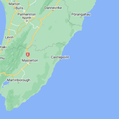 Map showing location of Castlepoint (-40.900000, 176.216670)