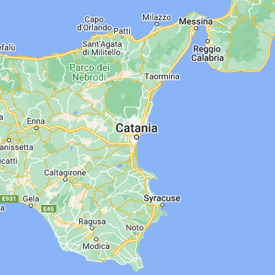 Map showing location of Catania (37.502130, 15.087190)