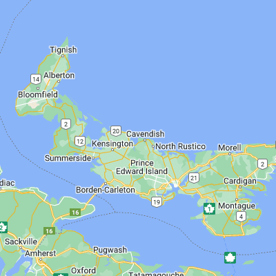 Map showing location of Cavendish Beach (46.500120, -63.432000)