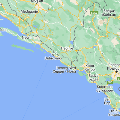 Map showing location of Cavtat (42.581110, 18.218060)