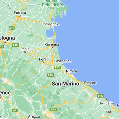 Map showing location of Cervia (44.262040, 12.348120)