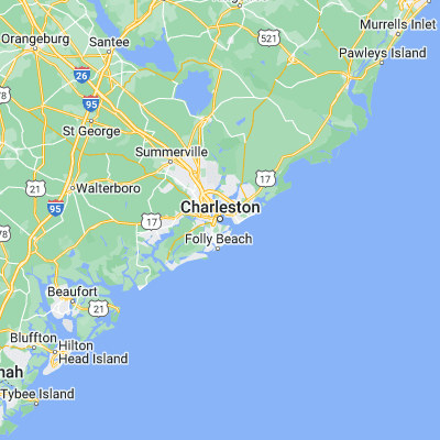 Map showing location of Charleston (32.776570, -79.930920)