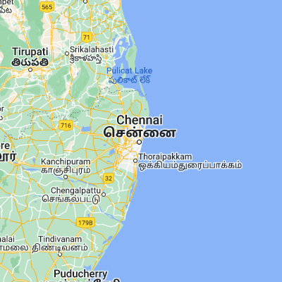 Map showing location of Chennai (13.087840, 80.278470)