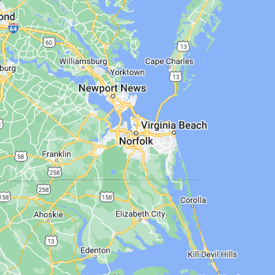 Map showing location of Chesapeake (36.819040, -76.274940)