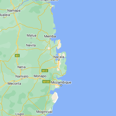 Map showing location of Cidade de Nacala (-14.542780, 40.672780)