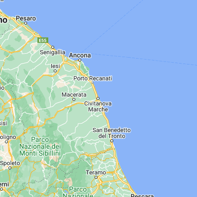 Map showing location of Civitanova Marche (43.306960, 13.720580)