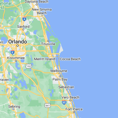 Map showing location of Cocoa Beach (28.320550, -80.609220)