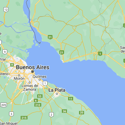 Map showing location of Colonia del Sacramento (-34.466670, -57.850000)