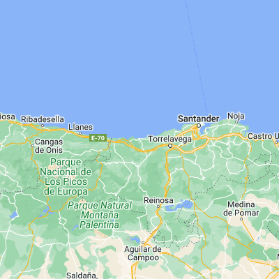 Map showing location of Comillas (43.386030, -4.291620)