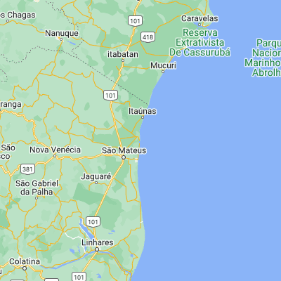 Map showing location of Conceição da Barra (-18.593330, -39.732220)