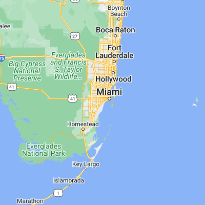 Map showing location of Coral Gables (25.721490, -80.268380)