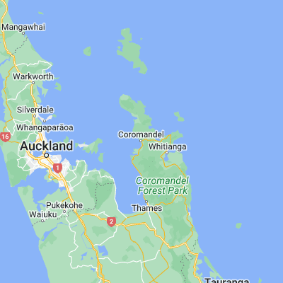 Map showing location of Coromandel (-36.766670, 175.500000)