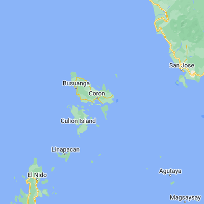 Map showing location of Coron (11.998600, 120.204300)