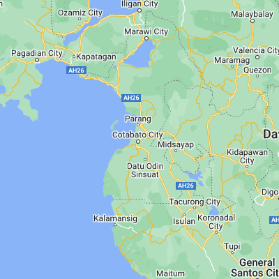 Map showing location of Cotabato (7.223610, 124.246390)