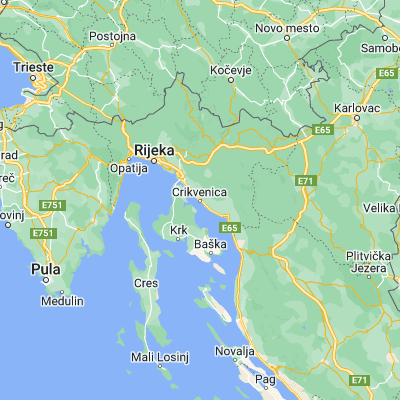 Map showing location of Crikvenica (45.177220, 14.692780)
