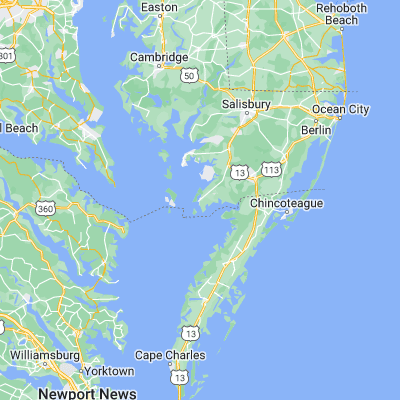 Map showing location of Crisfield (37.983460, -75.853820)