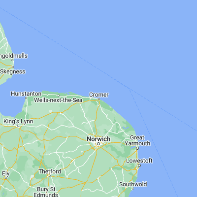 Map showing location of Cromer (52.931230, 1.298920)