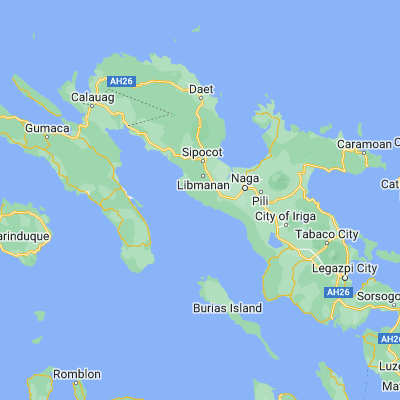 Map showing location of Dalupaon (13.551700, 122.945700)