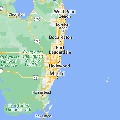 Map showing location of Dania Beach (26.052310, -80.143930)