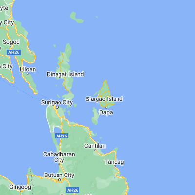 Map showing location of Del Carmen (9.869440, 125.969720)