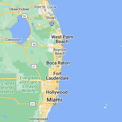 Map showing location of Delray Beach (26.461460, -80.072820)