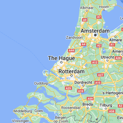 Map showing location of Den Haag (52.076670, 4.298610)