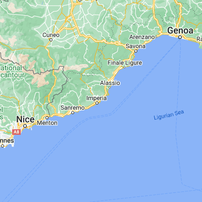Map showing location of Diano Marina (43.910320, 8.079250)