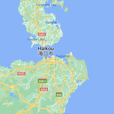 Map showing location of Dongying (20.052780, 110.413470)