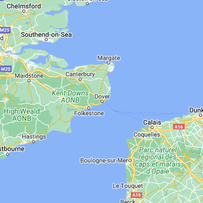 Map showing location of Dover (51.125980, 1.312570)