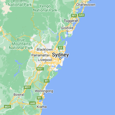 Map showing location of Drummoyne (-33.853610, 151.154170)