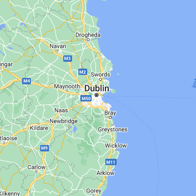 Map showing location of Dublin (53.333060, -6.248890)