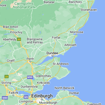 Map showing location of Dundee (56.500000, -2.966670)