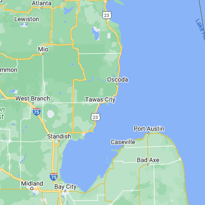 Map showing location of East Tawas (44.279460, -83.490250)