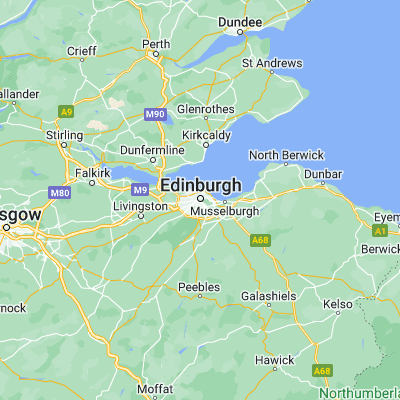 Map showing location of Edinburgh (55.952060, -3.196480)