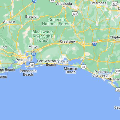 Map showing location of Eglin Air Force Base (30.459070, -86.550260)
