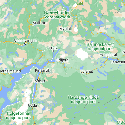 Map showing location of Eidfjord (60.467500, 7.071930)