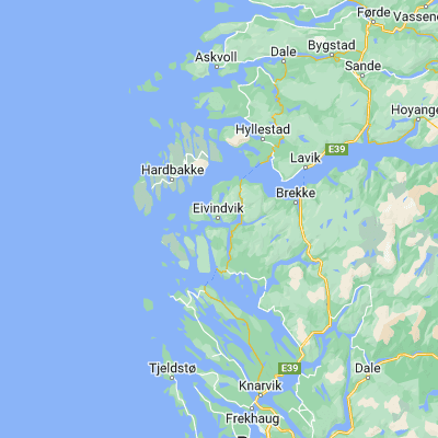 Map showing location of Eivinvik (60.981380, 5.073620)