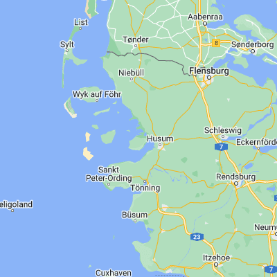 Map showing location of Elisabeth-Sophien-Koog (54.516670, 8.883330)