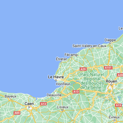 Map showing location of Étretat (49.706690, 0.205230)