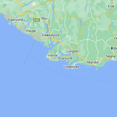 Map showing location of Farsund (58.094790, 6.804680)