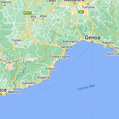 Map showing location of Finale Ligure (44.169520, 8.343600)