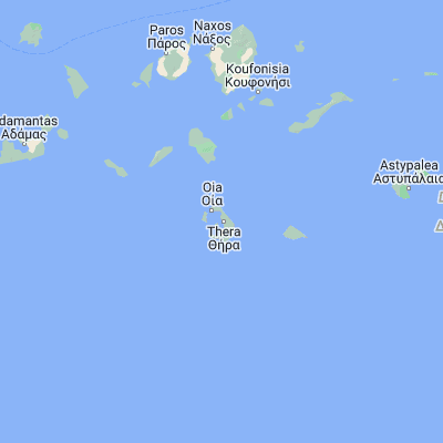 Map showing location of Santorini (36.421070, 25.430870)