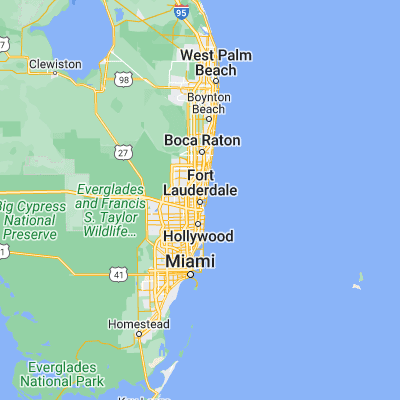 Map showing location of Fort Lauderdale (26.122310, -80.143380)