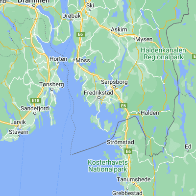 Map showing location of Fredrikstad (59.218100, 10.929800)