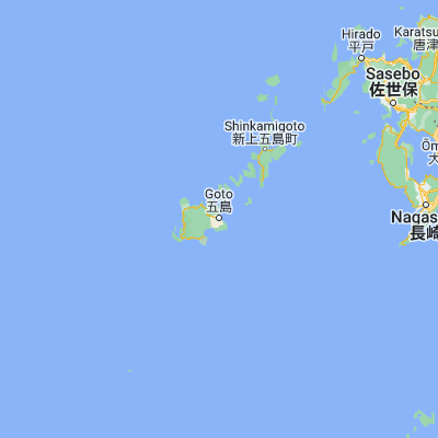 Map showing location of Fukue (32.688060, 128.841940)