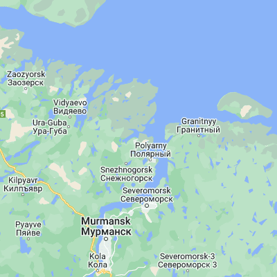 Map showing location of Gadzhiyevo (69.255060, 33.336160)