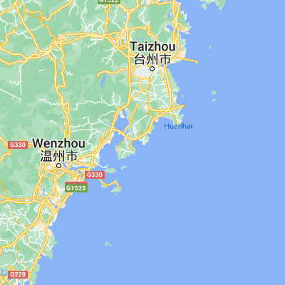 Map showing location of Ganjiang (28.160630, 121.350900)