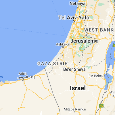 Map showing location of Gaza (31.500000, 34.466670)