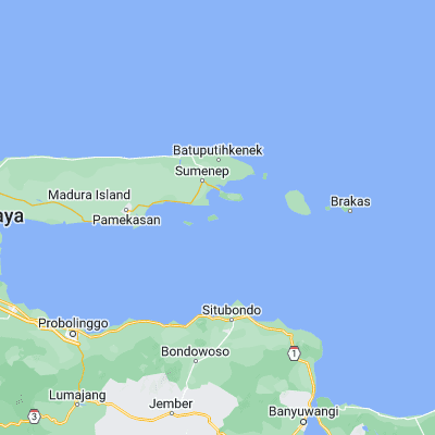 Map showing location of Gedugan Barat (-7.197700, 113.932600)