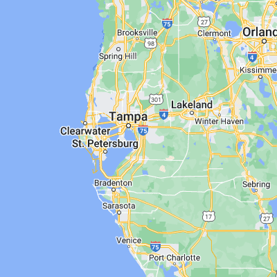 Map showing location of Gibsonton (27.853640, -82.382590)